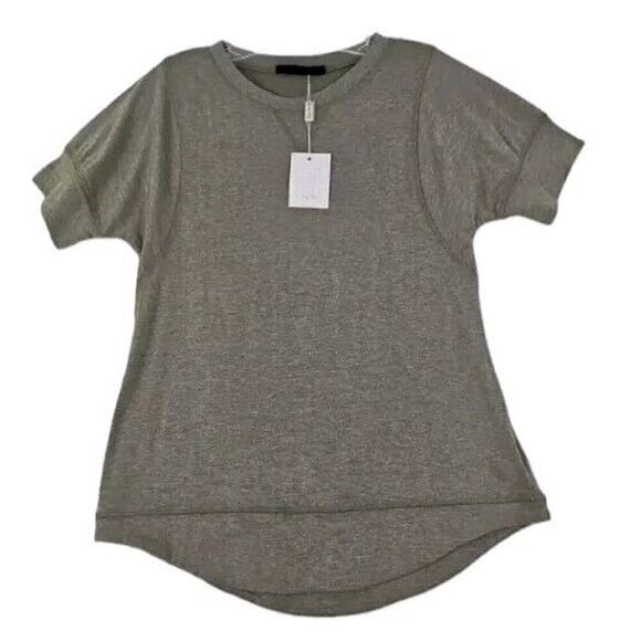 Haute Edition ~Woman Size S~ Green/Gray Short Sleeve T-Shirt Scoop Neck NWT. - Picture 5 of 9